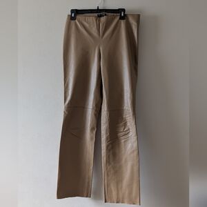 Kenneth Cole Pants Women Size 8 Lambskin Leather Dixon Dune Tan Brown
